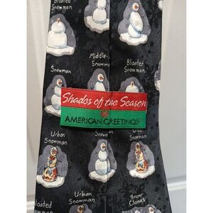 American Greetings Shades of the Season Novelty Snowman Clones Black Neck Tie